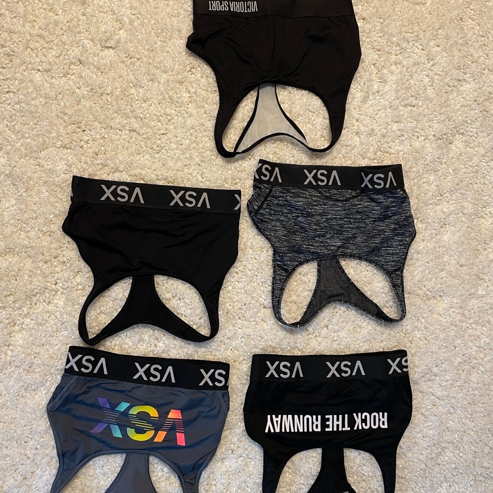 Lot of 5 vsx Victoria sport Victoria’s Secret player sports bras racerback s sma
